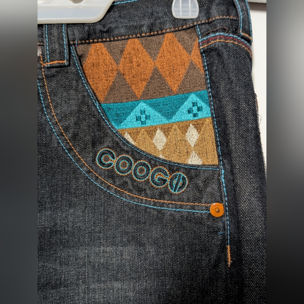 Men's Vintage Coogi Embroidered Baggy Y2K Hip Hop Jeans 36 Size Waist - Picture 7 of 16